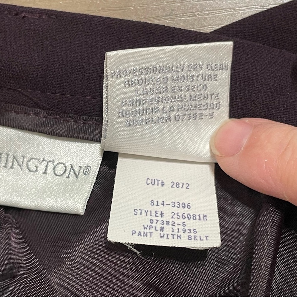 Worthington Lined Purple Straight Leg Trousers Sz 16 Business‎ Feminine Colorful - Picture 9 of 13
